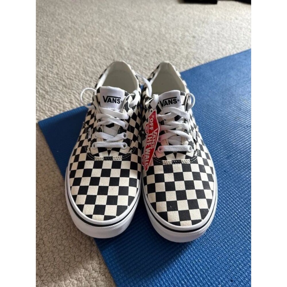 New Vans Authentic Checkerboard Sneakers/Shoes Men's Black/White 10/5